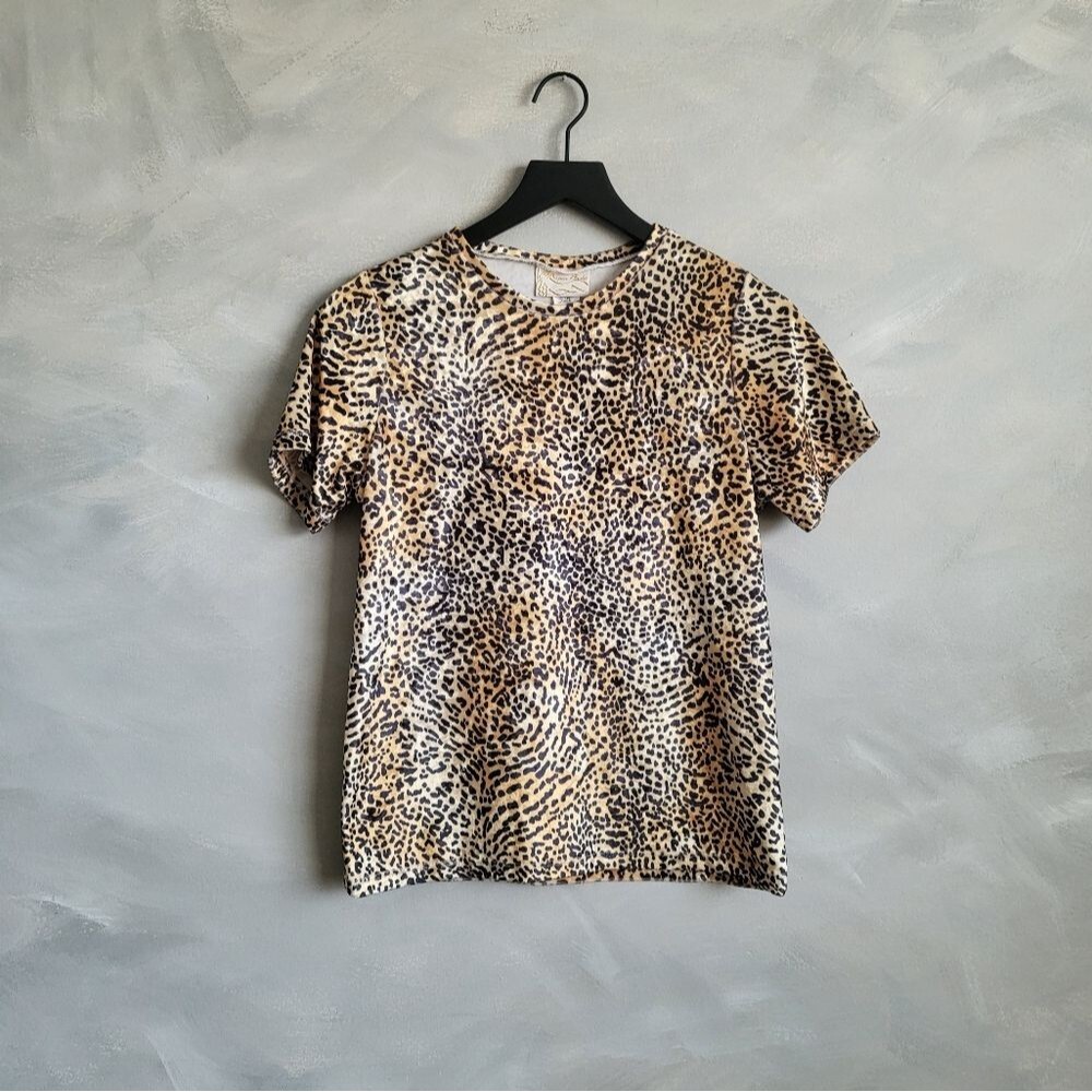 Aspen Body Vintage Cheetah Animal Print Lycra Blend Top Size Large Y2k 00s